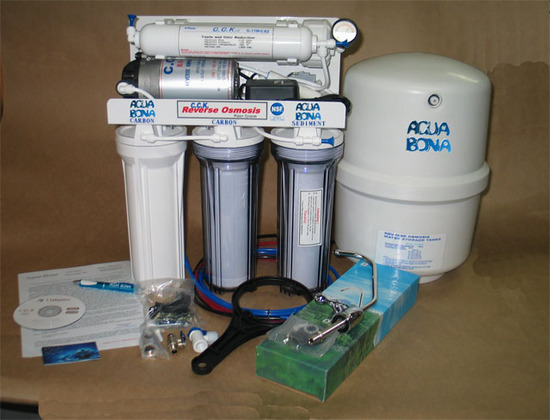 Depuradora Agua Osmosis Inversa alta calidad 5 F+ Bomba 1 vaso tranparente